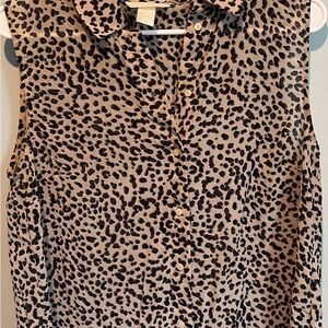 H&M Black and Tan Animal Print Blouse